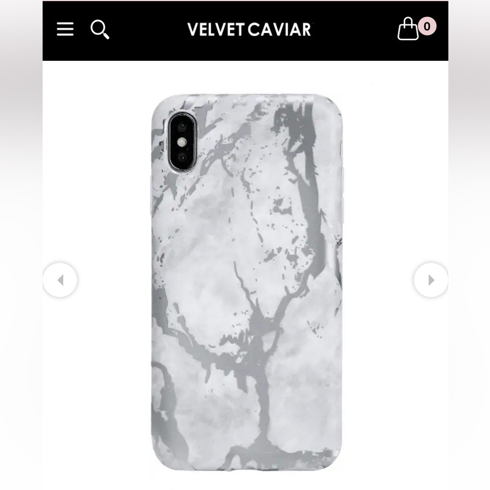 NEW Velvet Caviar Protective Case iPhone 11 Pro Max in White Marble with silver.